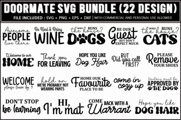 Doormat SVG Bundle, 22 Designs
